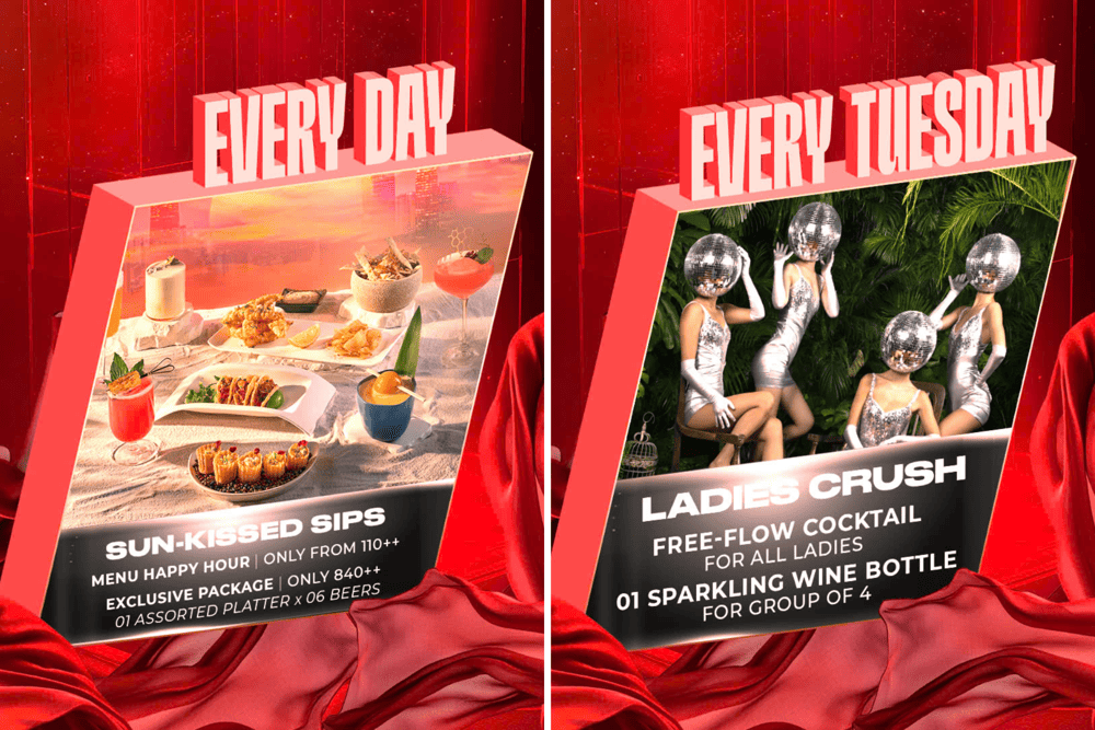 From sunlit Happy Hour to electrifying Ladies Crush, Chill’s weekly programs always keep the energy alive (Source: Chill Skybar)